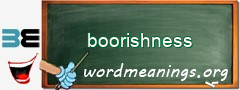 WordMeaning blackboard for boorishness